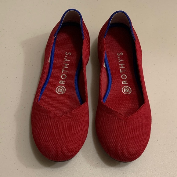 Rothy’s Round Toe Ballet Flats Red Women’s Size 7.5 Christmas Valentine’s Day - Picture 2 of 14